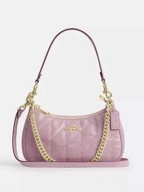 Coach Teri Bag CDY83 Carnation Pink Quilted Glazed Leather Gold RARE! NWT!